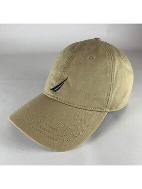 Nautica Mens Beige Relaxed Fit Strapback Adjustable Hat